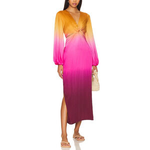 Young, Fabulous & Broke Ombre Multicolor Hadi Midi Size XS Dress
